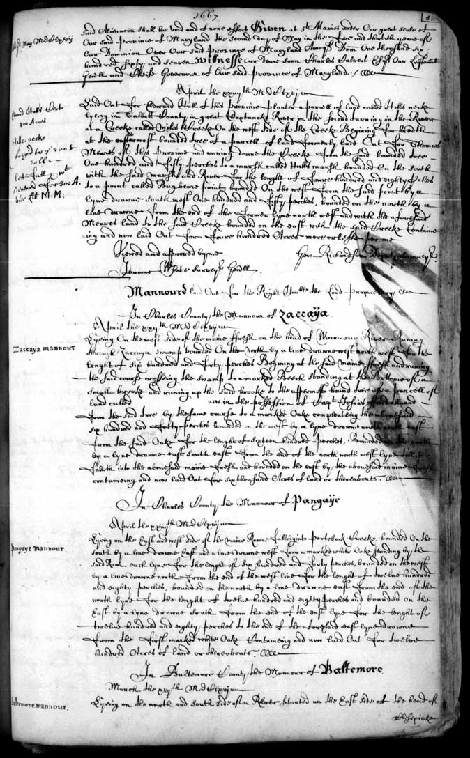 handwriting of land patent