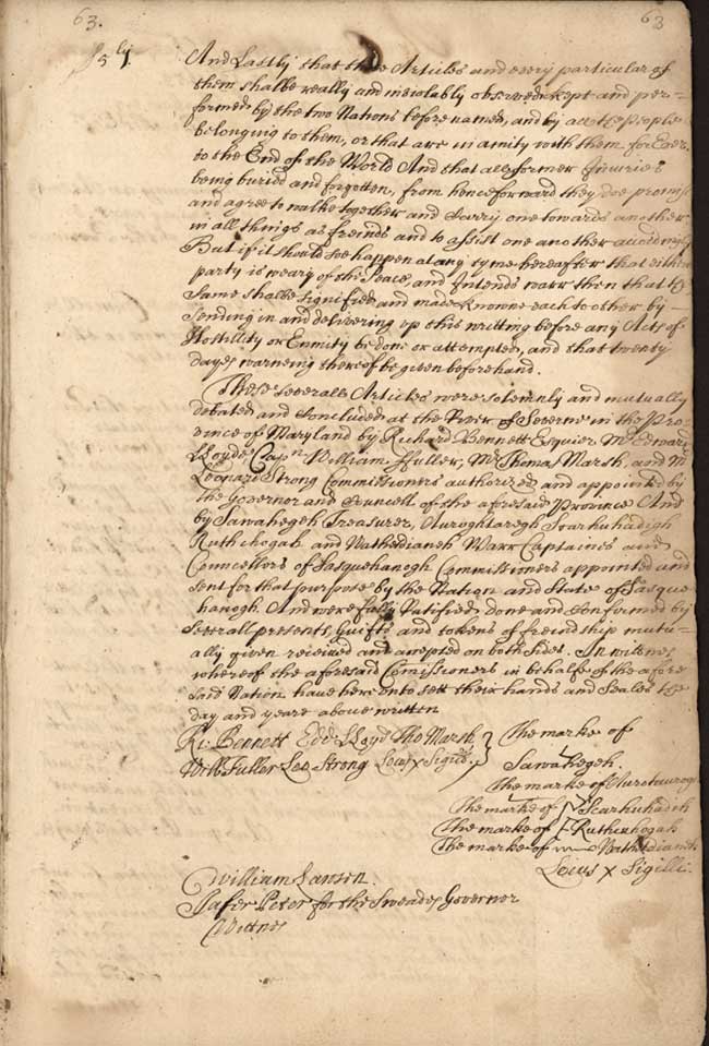 1652 Treaty between Maryland and Sasquesahanogh Nation - Page 2