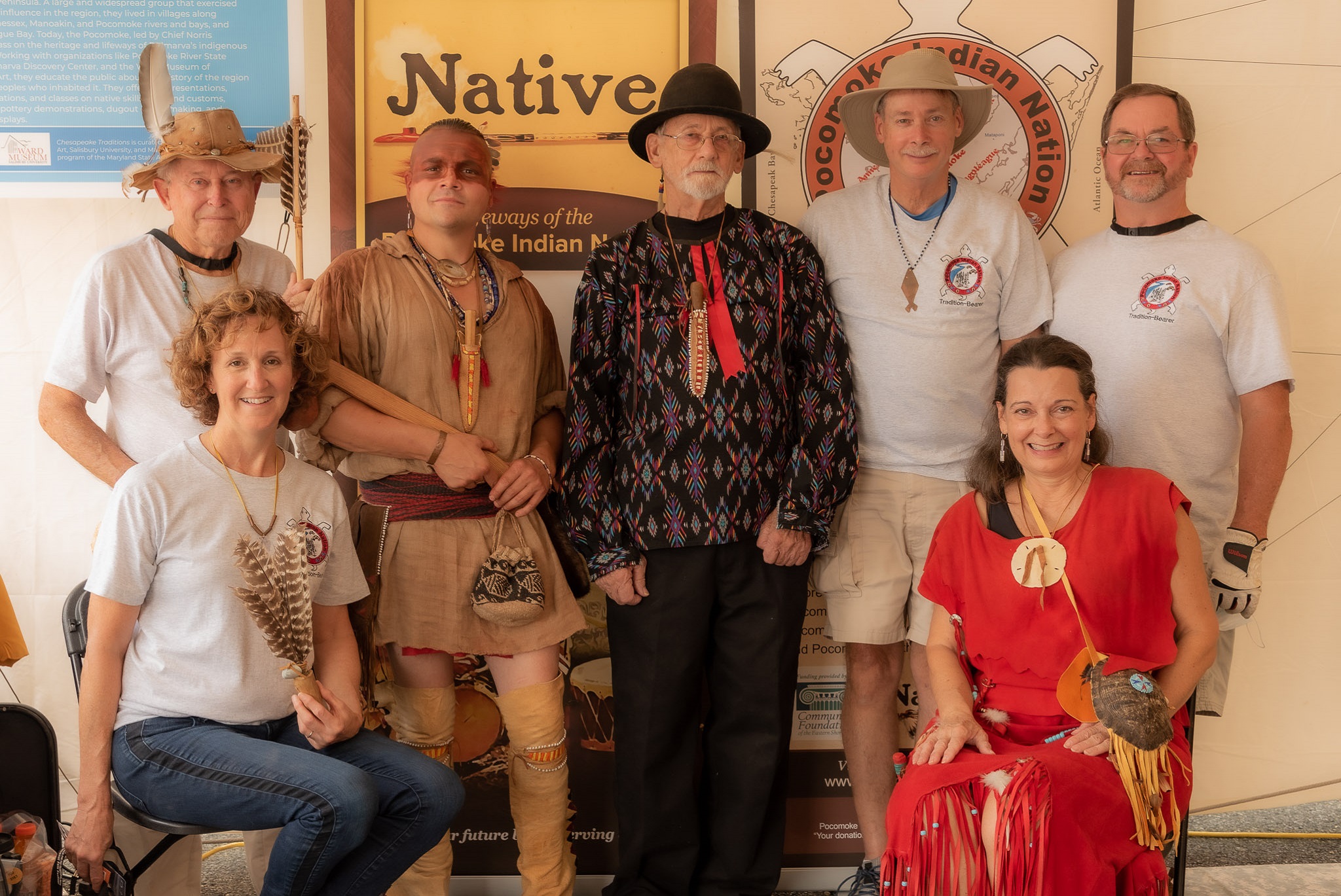 Pocomoke Indian Nation Presenters at National Folk Festival
Photograph taken by John Brinton 
2021